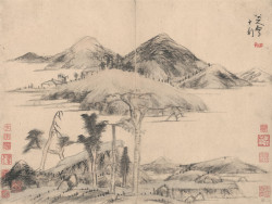 八大山人《天光云景》山水册