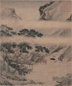 仇英《临溪水阁图》